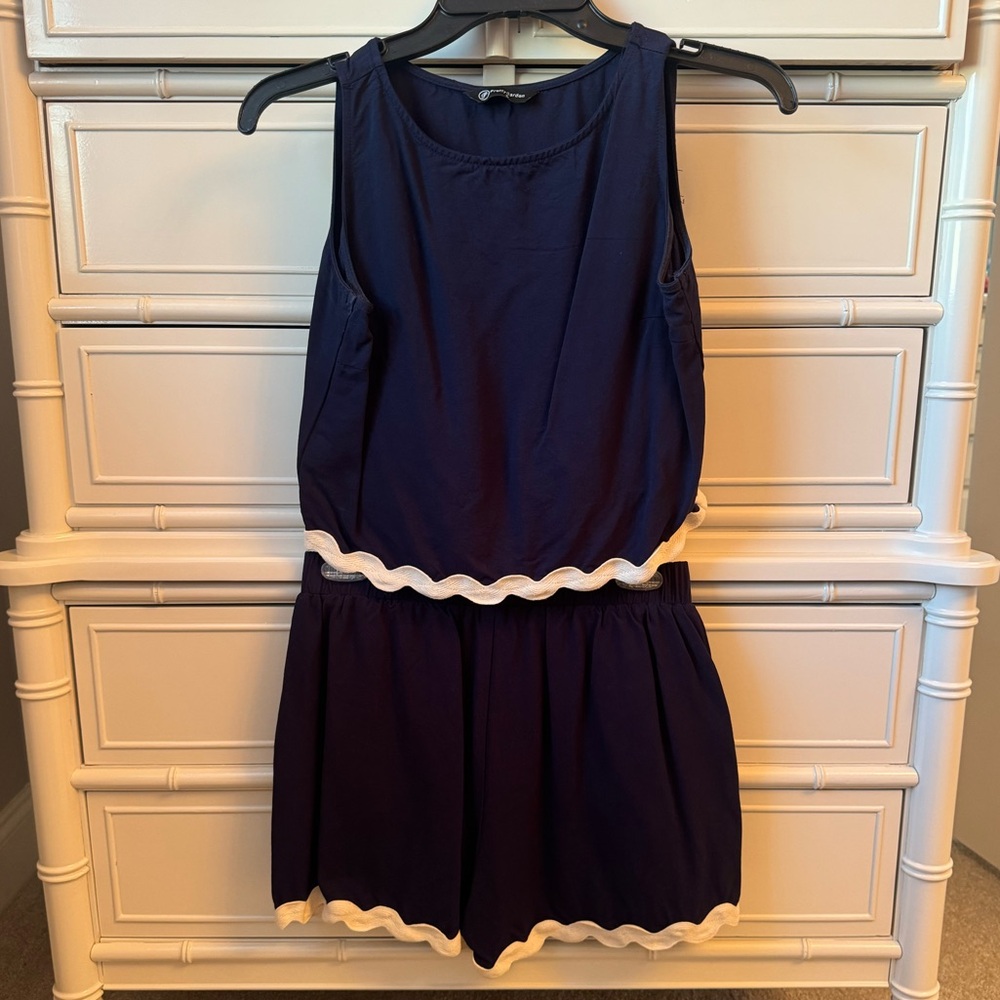 Pretty Garden Navy Ricrac Matching Set - size S